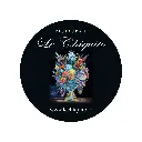 Logo du restaurant Le Chiquito, médaillon noir orné d'un bouquet de fleurs peint